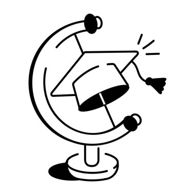 Yurt dışında çizim tarzında simge çalış 