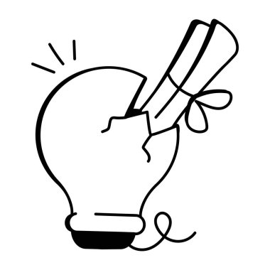 Çizim biçiminde eğitim diploması simgesi 