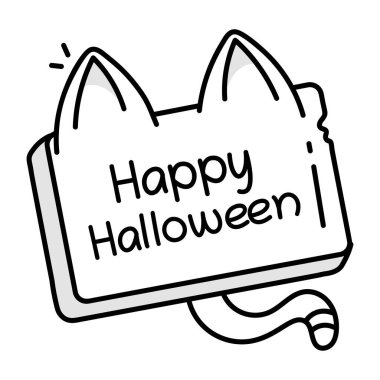 Çizim tarzında Cadılar Bayramı panosu simgesi 