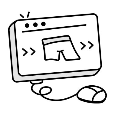 Çizim tarzında E ticaret simgesi 