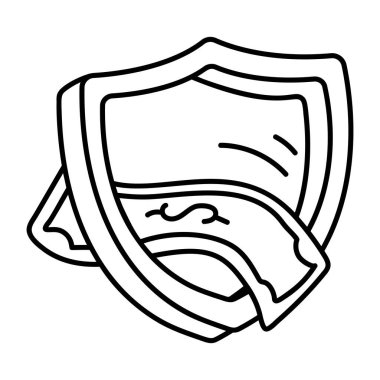 Karalama biçiminde güvenli para simgesi