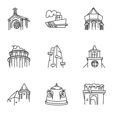 Doodle Stili Paris Simgeleri Paketi