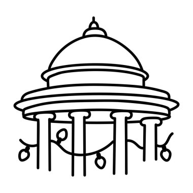 Karalama tarzında parc monceau simgesi 