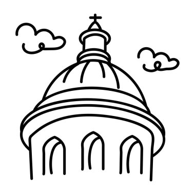 Sacre Coeur 'un yarım yamalak bir simgesi.