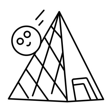 Karalama tarzında Louvre müzesi simgesi