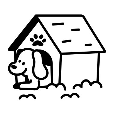 Karalama tarzında köpek evi simgesi 