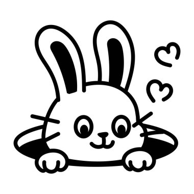 Çizim tarzında sevimli tavşan simgesi 