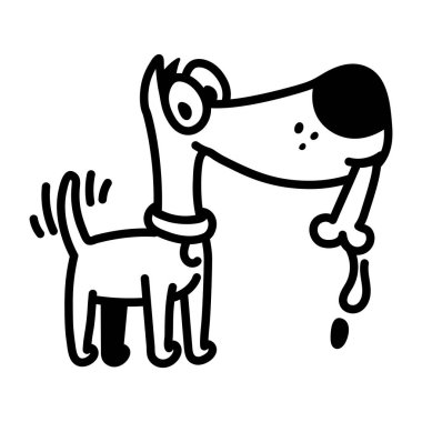 Köpek sallamasının karalama simgesi. 