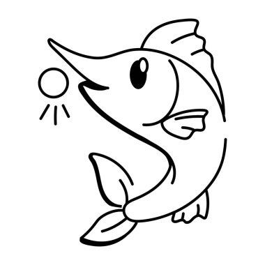 Kılıçbalığı simgesi yarım yamalak bir şekilde