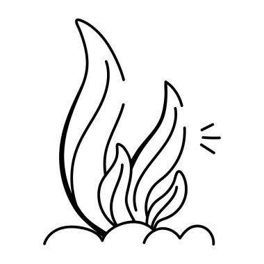 Karalama tarzında deniz bitkisi simgesi