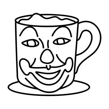 Palyaço suratının el çizimi simgesi. 