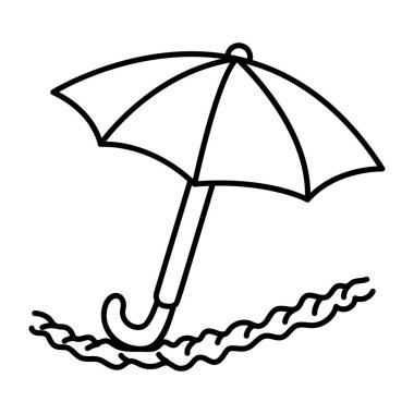 Elle çizilmiş sirk şemsiyesi simgesi 