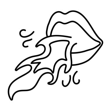 A doodle icon of fire breather  clipart