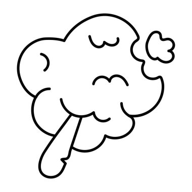 Karalama tarzında pamuk helva simgesi 