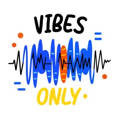 Titreşim sadece düz stil tipografi etiketi 