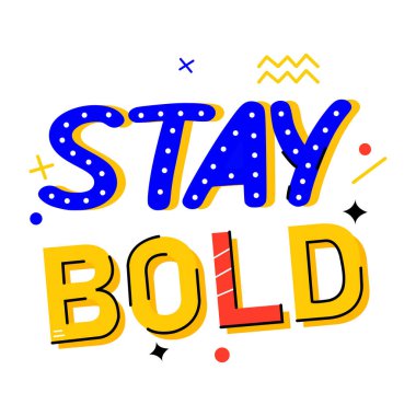 Düz stil ile kalın tipografi etiketi 