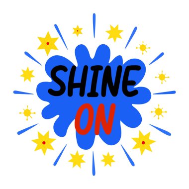 Düz stil ile tipografi etiketine parlat 