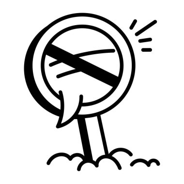 İleti işareti olmayan bir el çizimi simgesi 