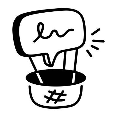 Sohbet balonunun karalama tarzı simgesi 