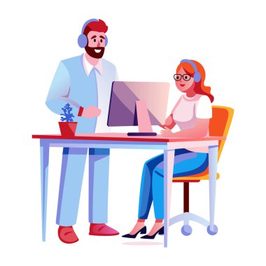 Teknik desteğin düz bir çizimi 