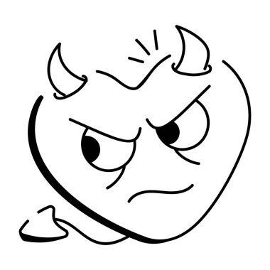 Kalp emojisi olan el çizimi bir saat ikonu 