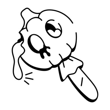 Kalp emojisi olan el çizimi bir saat ikonu 