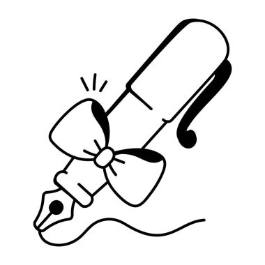 Karalama tarzında tasarlanmış düğün kalemi simgesi 