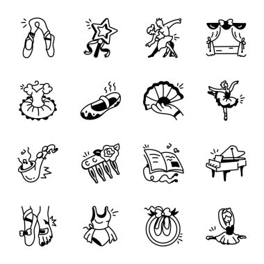 El Çekimi Dans Aksesuarları Koleksiyonu Simgeleri 