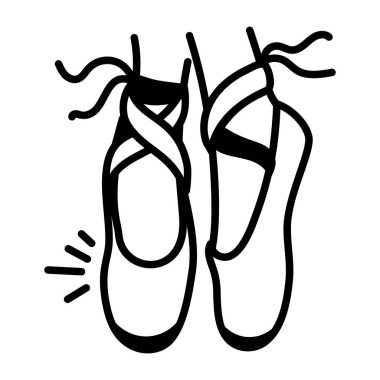 El çizimi biçiminde bale ayakkabı simgesi 