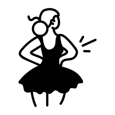 Ballet performance icon in hand drawn style 
