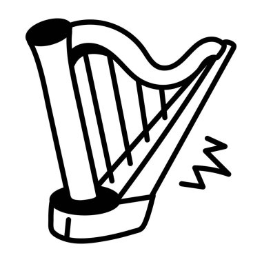 Müzikal arp 'ın el çizimi simgesi. 