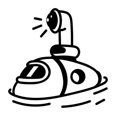 Okyanus denizaltısının yarım yamalak bir simgesi. 