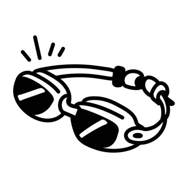 Yüzme gözlüğü simgesi el çizimi biçiminde 