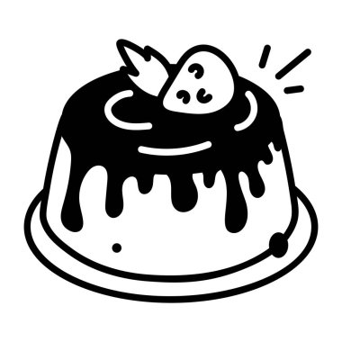 Elle çizilmiş puding ikonu. 