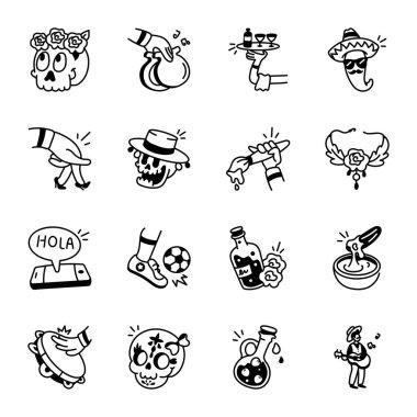 El Paketi İspanyol Kültür Simgeleri Çizildi 