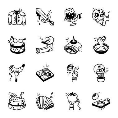 El Çizimi İspanyol Gelenek Simgeleri Koleksiyonu 