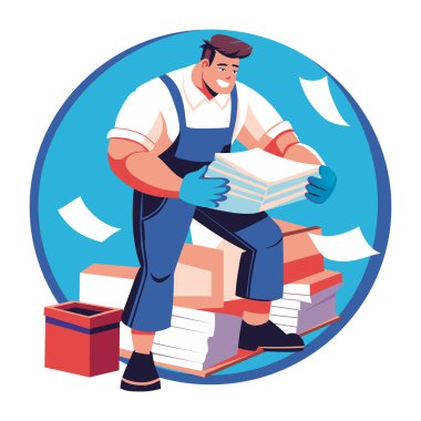 Düz biçimli bir karakterin iş yükü çizimi 