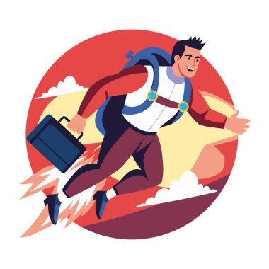 Düz stil ile yüksek başarılı illüstrasyon 