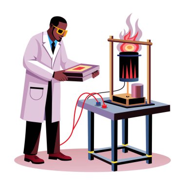 Termodinamik uzmanı düz bir laboratuvar çizimi üzerinde çalışıyor. 