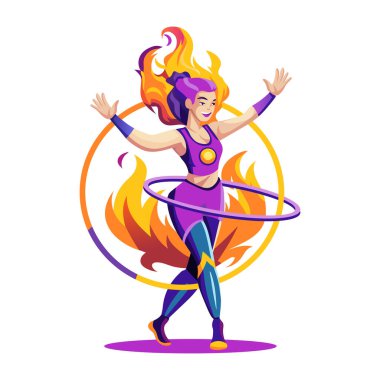 Sirk yangın performansı gösterimi düz stil 