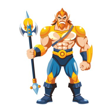 Viking karakterinin düz bir çizimi 