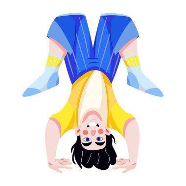 Düz bir şekilde baş aşağı karakter çizimi 