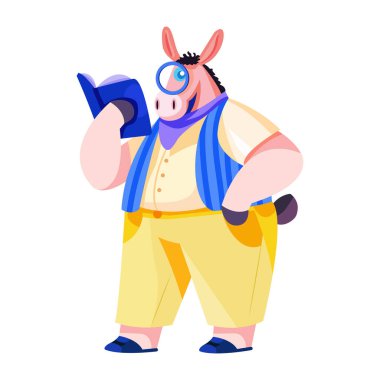 Çizgi roman okuyan komik eşek. 