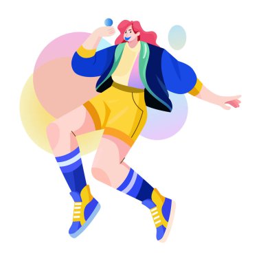 Kıvırcık bıyıklı bir karakterin düz bir resmi. 