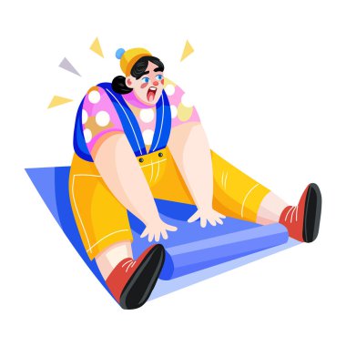 Bir karakterin çene kırıcı illüstrasyonu 