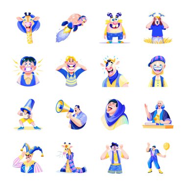 Düz Biçim Komik Karakterler Koleksiyonu 