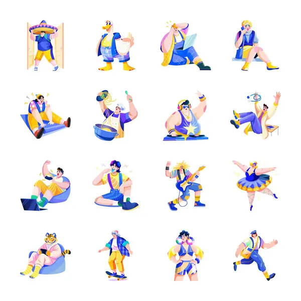 Düz Stil Komik ve Aptal Karakterler Serisi 