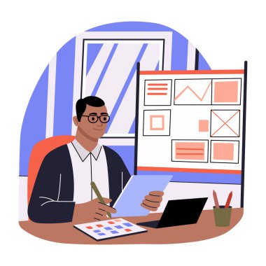 Karakter illüstrasyonunu düz şekilde raporlama