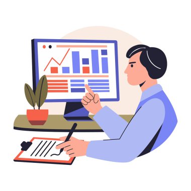 Bir istatistikçinin düz karakter çizimi 