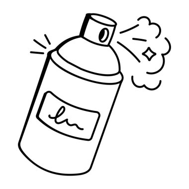 Sprey şişe bir el çekilmiş simgesi 